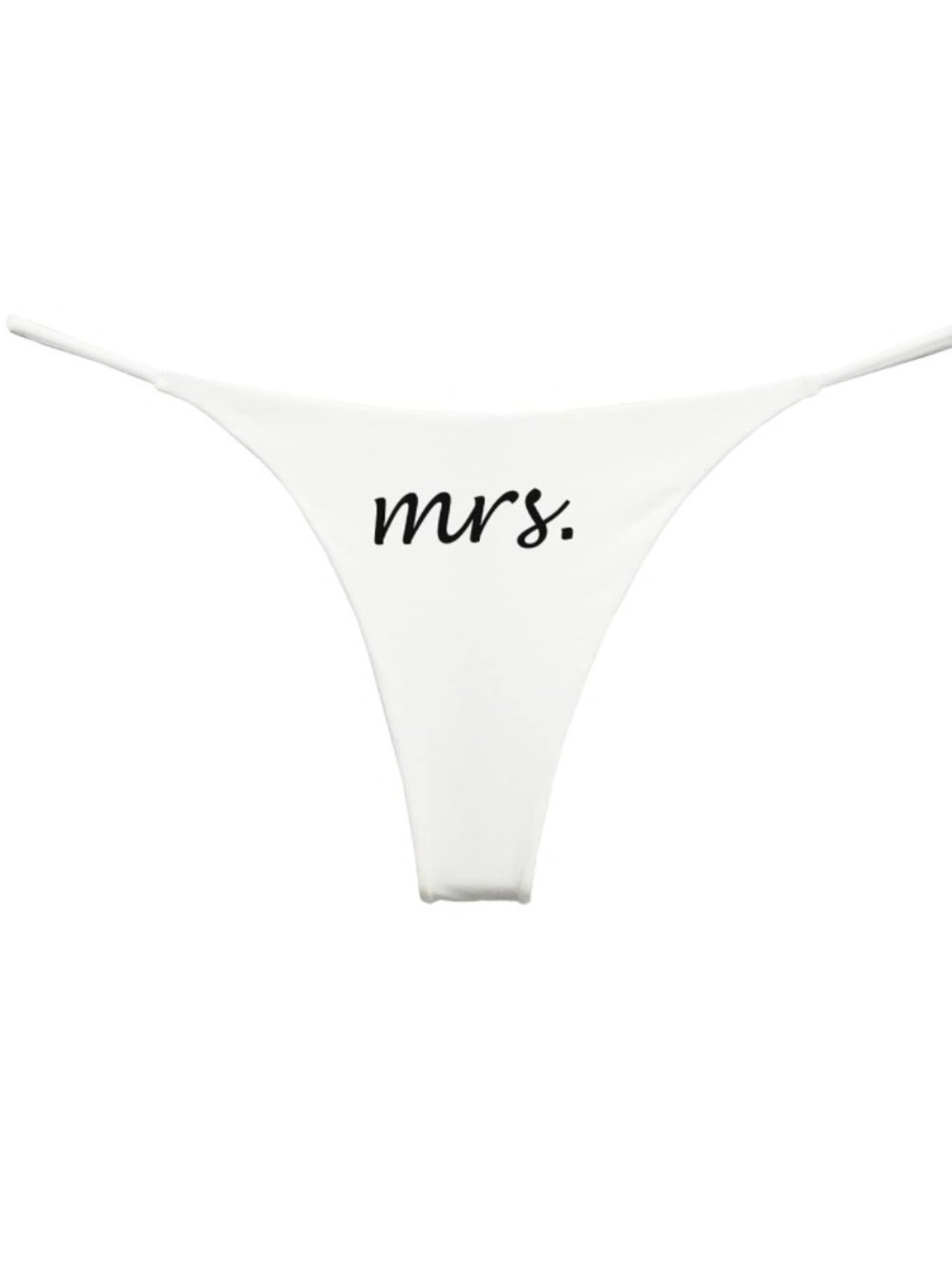 💞 New Women’s Size Large White Bridal Thong Panties with Black “Mrs” Text